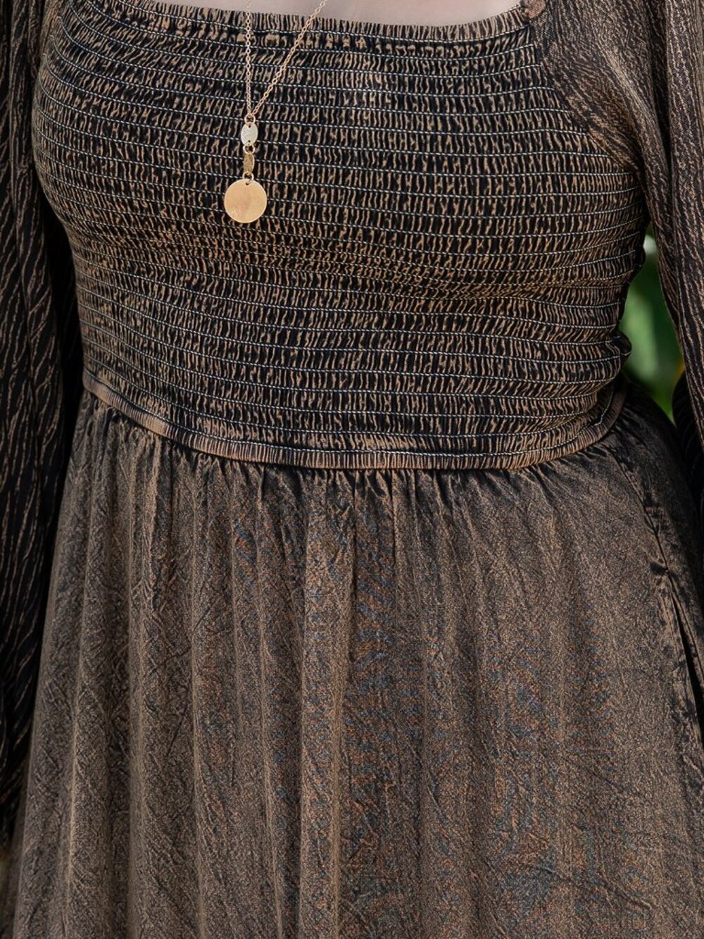 Embroidered Empire Mid-Length Dress - Picture 4 of 6